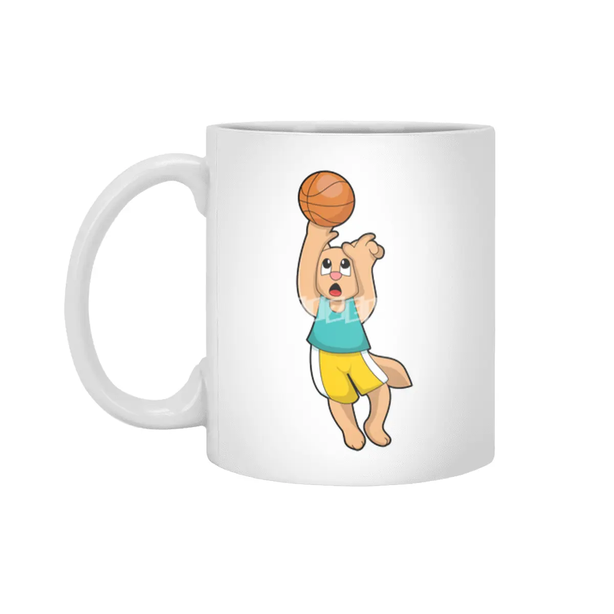 Cat at Basketball Sports Beyaz Kupa
