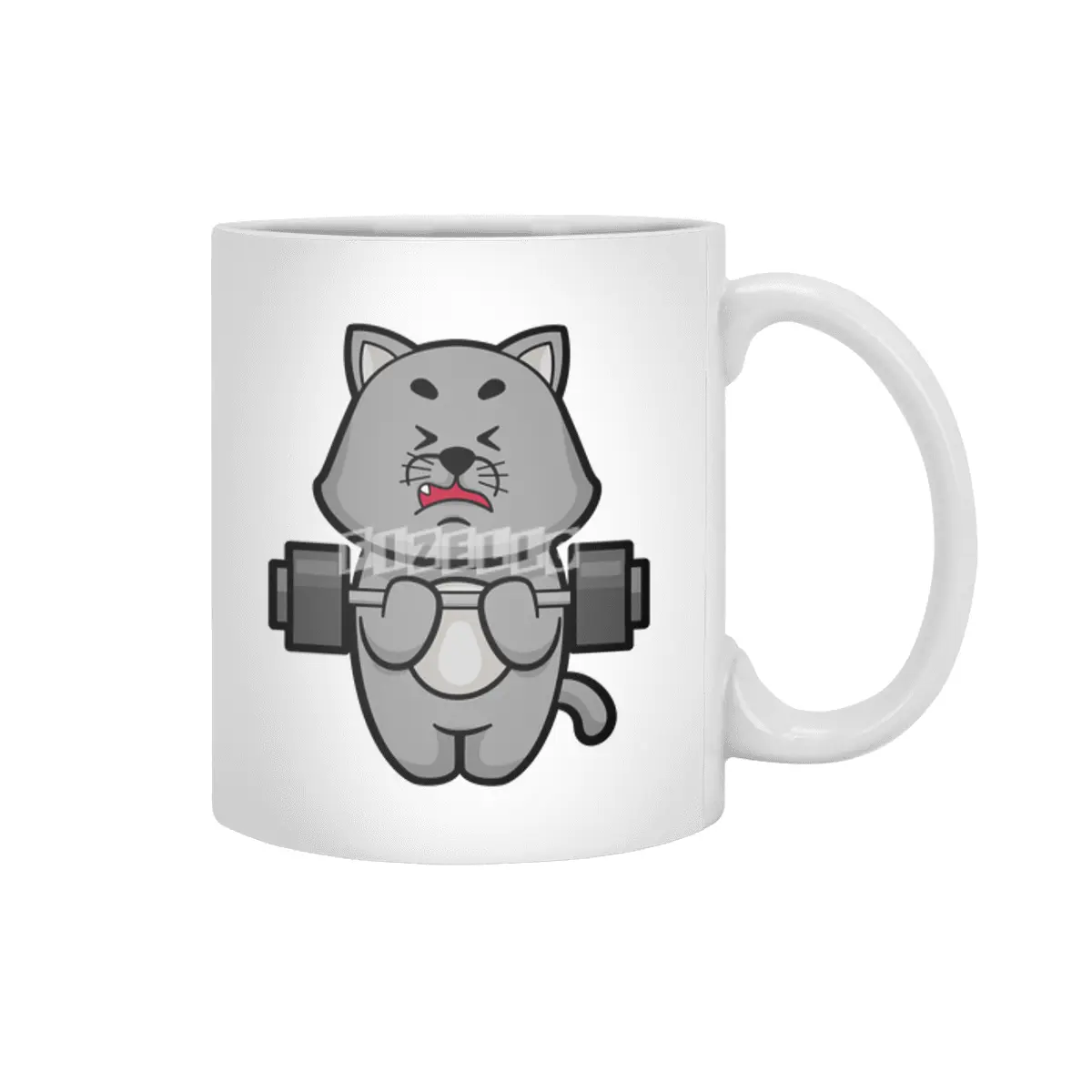 Cat at Biceps training with Barbell Beyaz Kupa