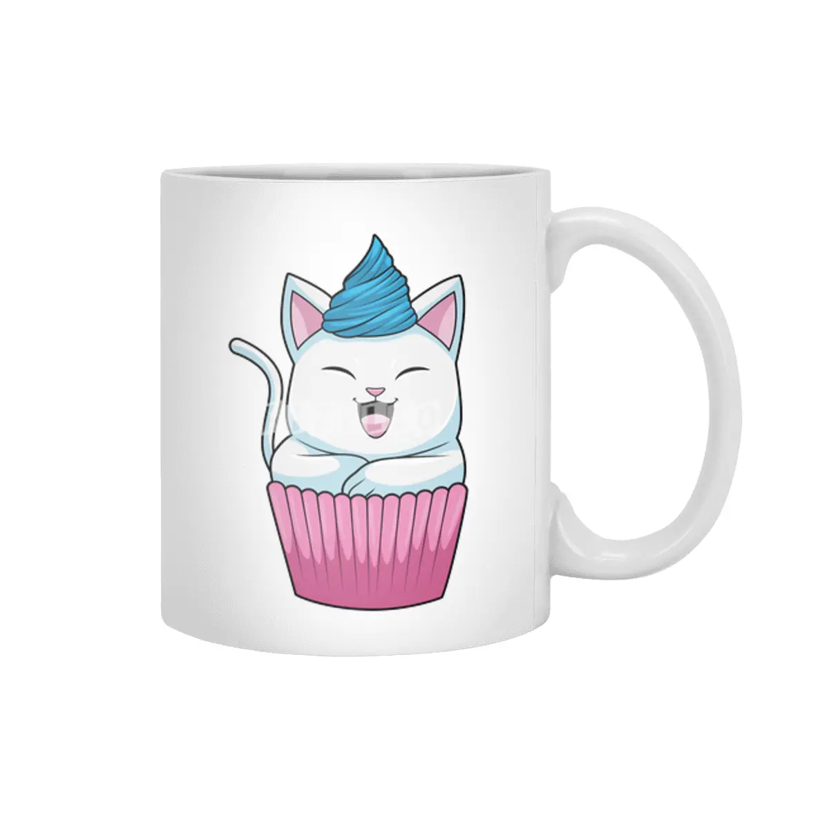 Cat Eating Muffin Beyaz Kupa