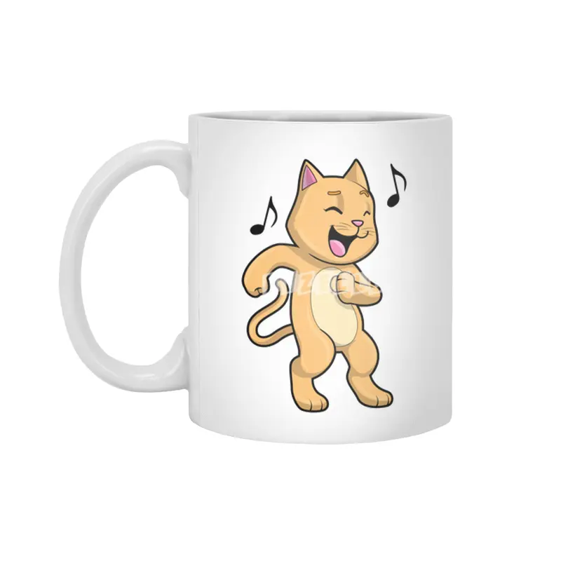 Cat Music Dance Beyaz Kupa
