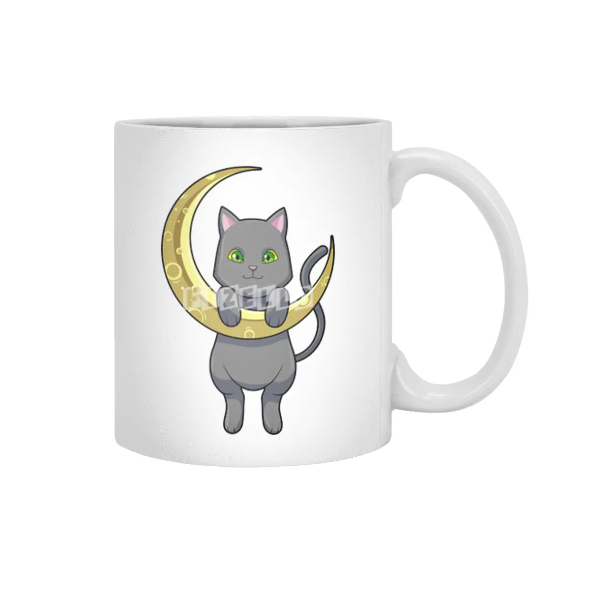 Cat Night Moon Beyaz Kupa