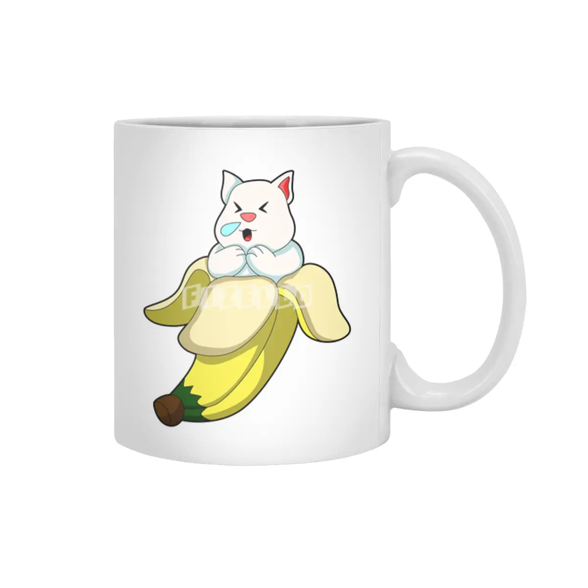 Cat with Banana Beyaz Kupa
