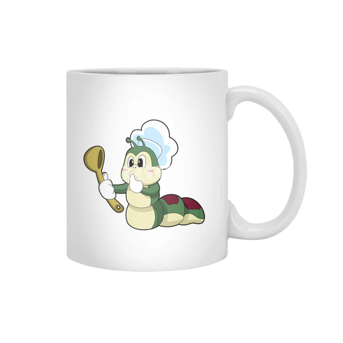 Caterpillar as Chef with Wooden spoon Beyaz Kupa