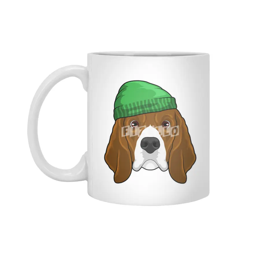 Dog with Beanie Beyaz Kupa