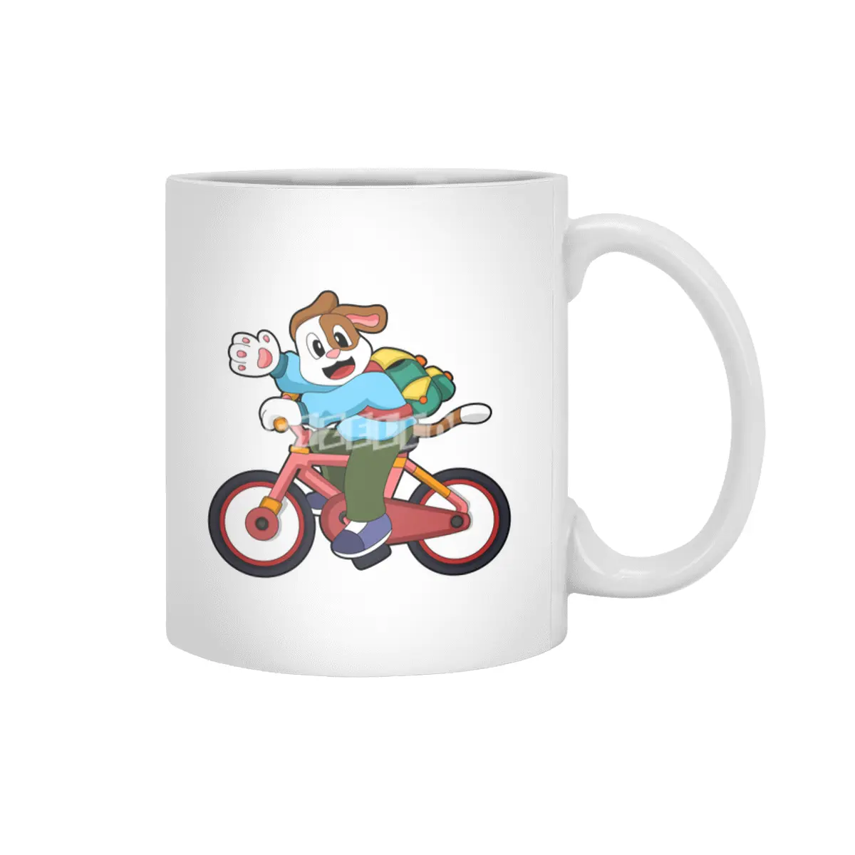 Dog with Bicycle Beyaz Kupa