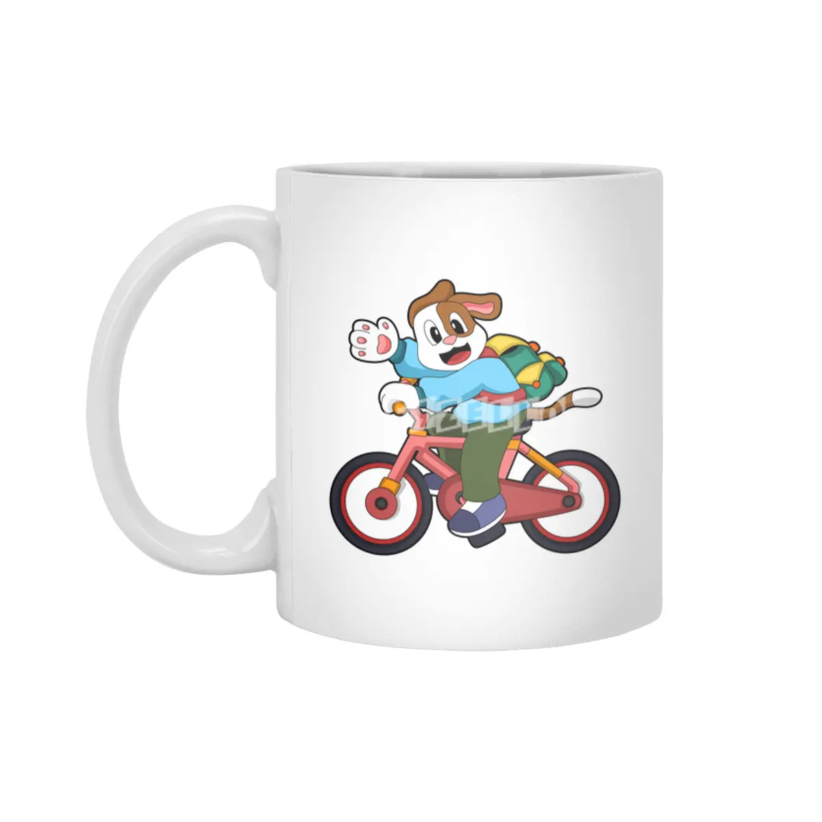 Dog with Bicycle Beyaz Kupa