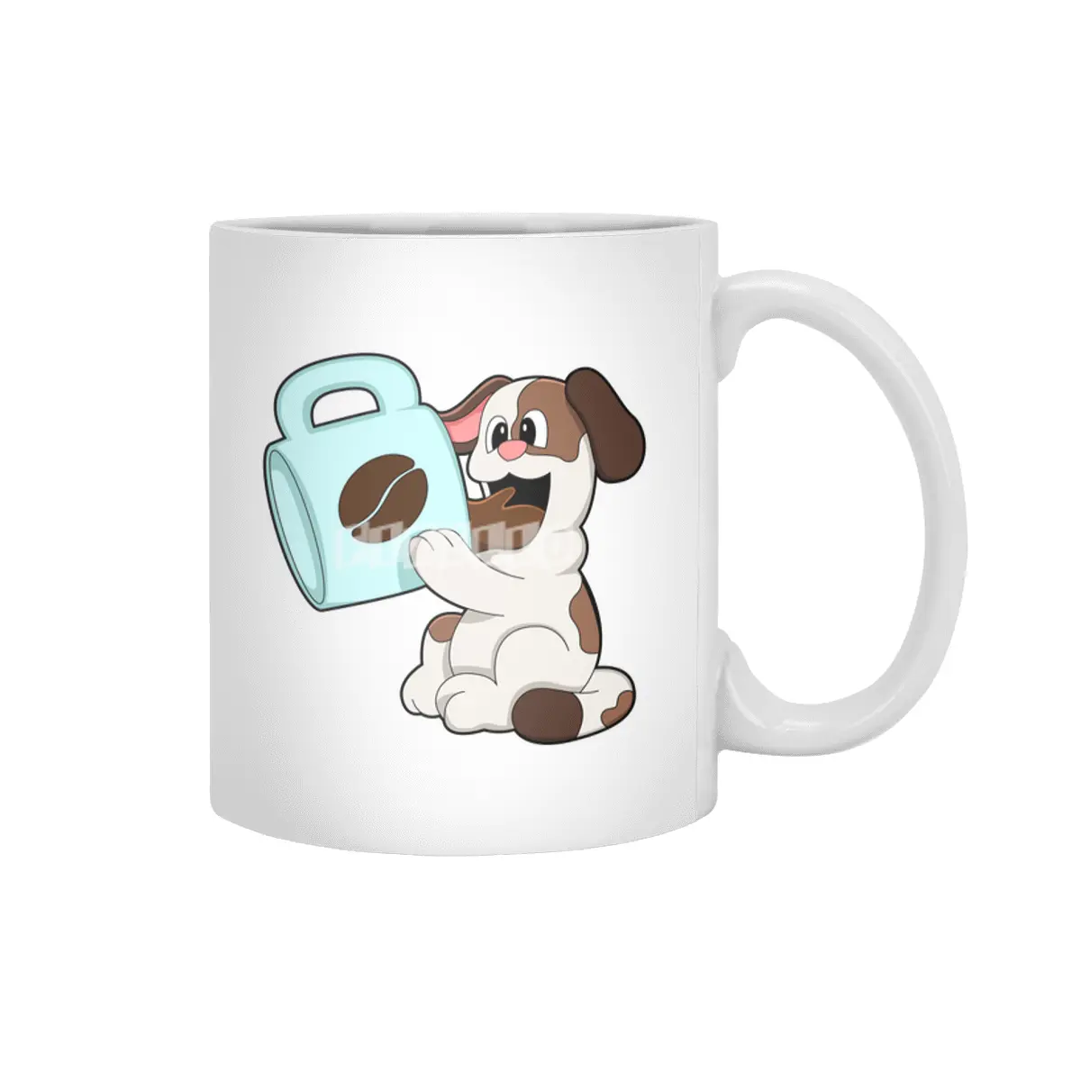 Dog with Cup of Coffee Beyaz Kupa