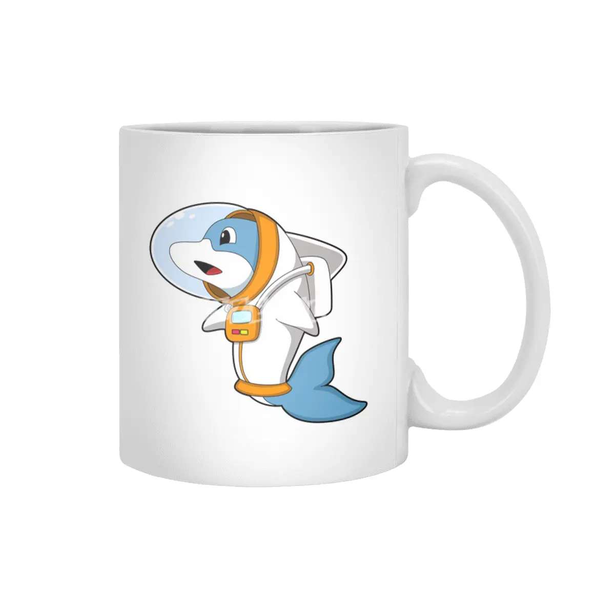 Dolphin as Astronaut with Costume Beyaz Kupa