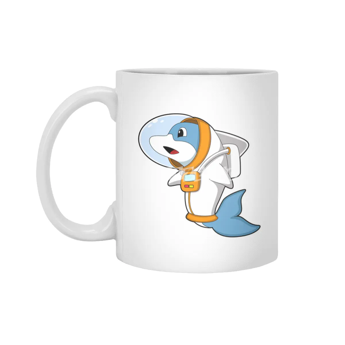 Dolphin as Astronaut with Costume Beyaz Kupa