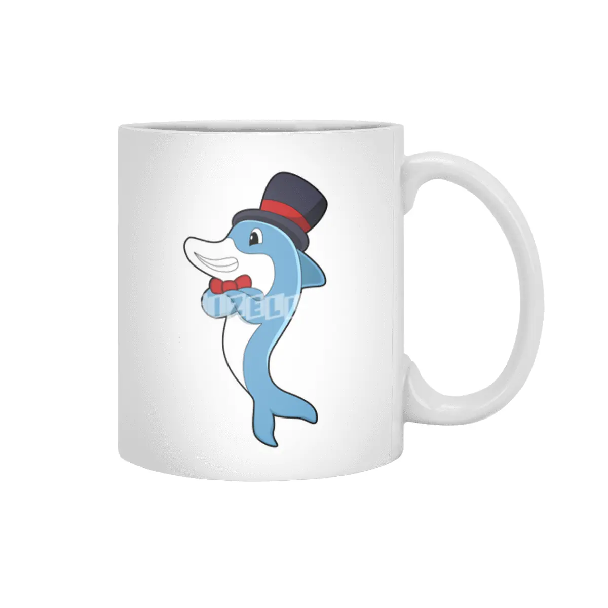 Dolphin as Gentleman with Hat Beyaz Kupa