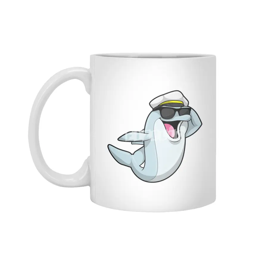 Dolphin as Policeman with Police hat Beyaz Kupa