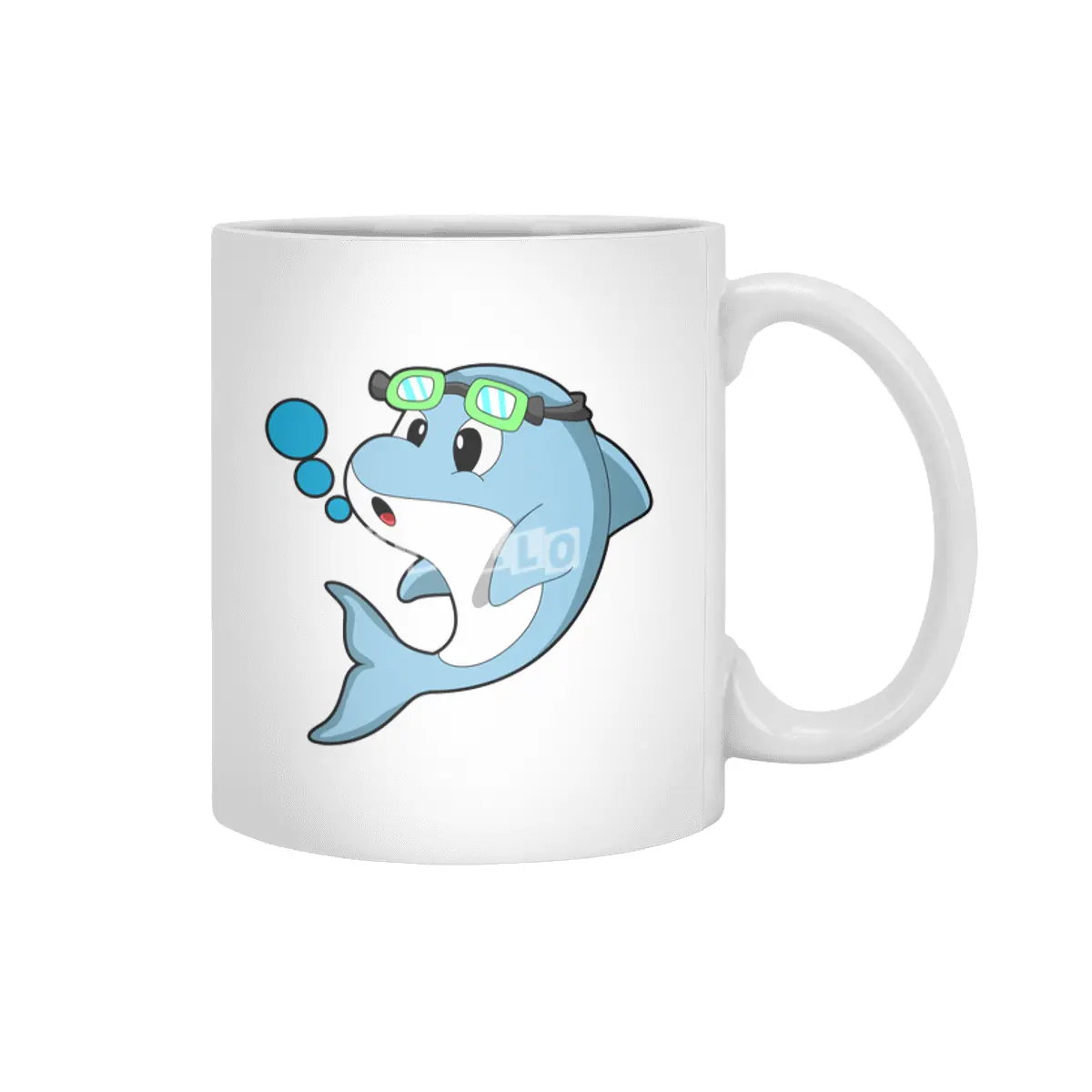 Dolphin at Swimming with Swimming goggles Beyaz Kupa