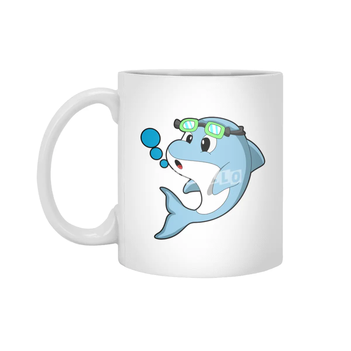 Dolphin at Swimming with Swimming goggles Beyaz Kupa