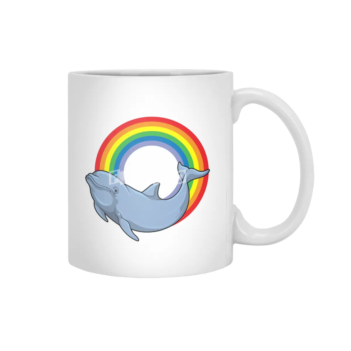 Dolphin with Rainbow Beyaz Kupa