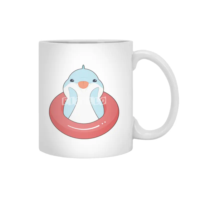 Dolphin with Swim ring Beyaz Kupa