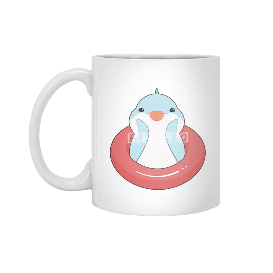 Dolphin with Swim ring Beyaz Kupa