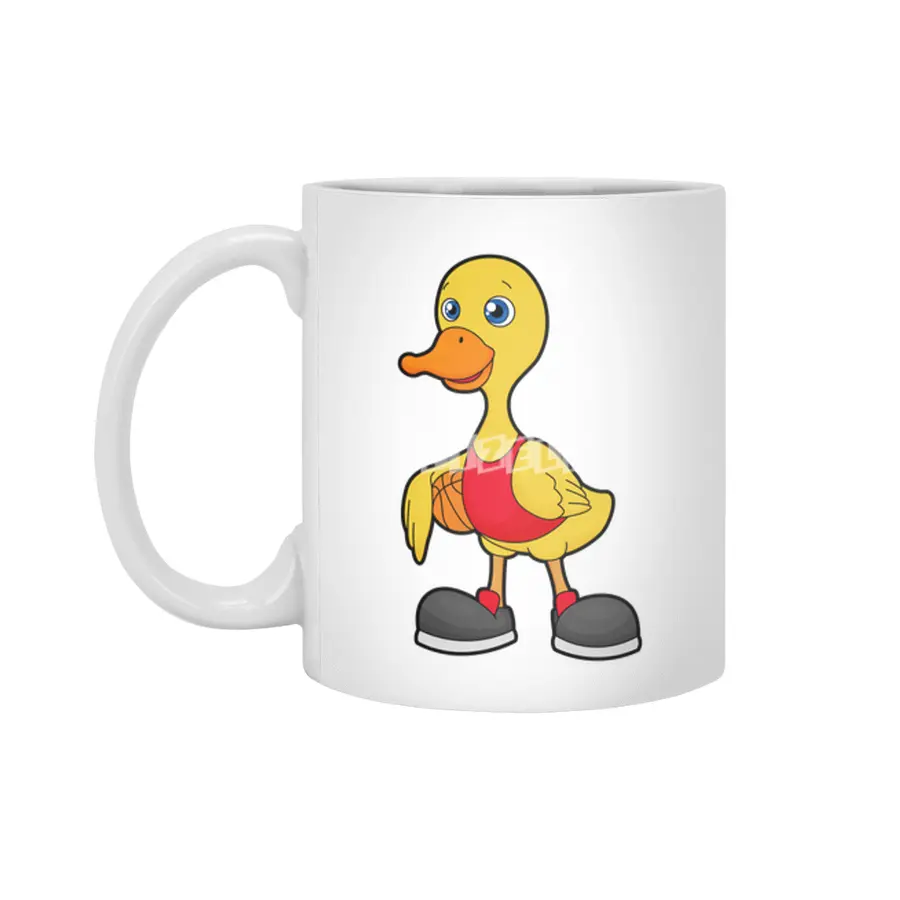 Duck as Basketball player with Basketball Beyaz Kupa