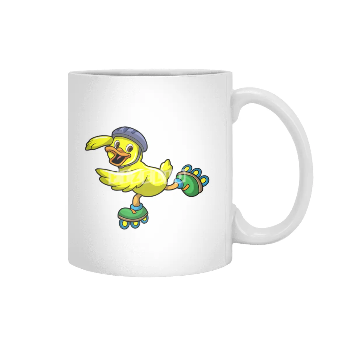 Duck as Skater with Inline skates & Helmet Beyaz Kupa