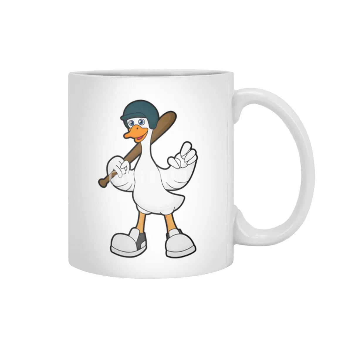 Duck at Baseball with Baseball racket & Helmet Beyaz Kupa