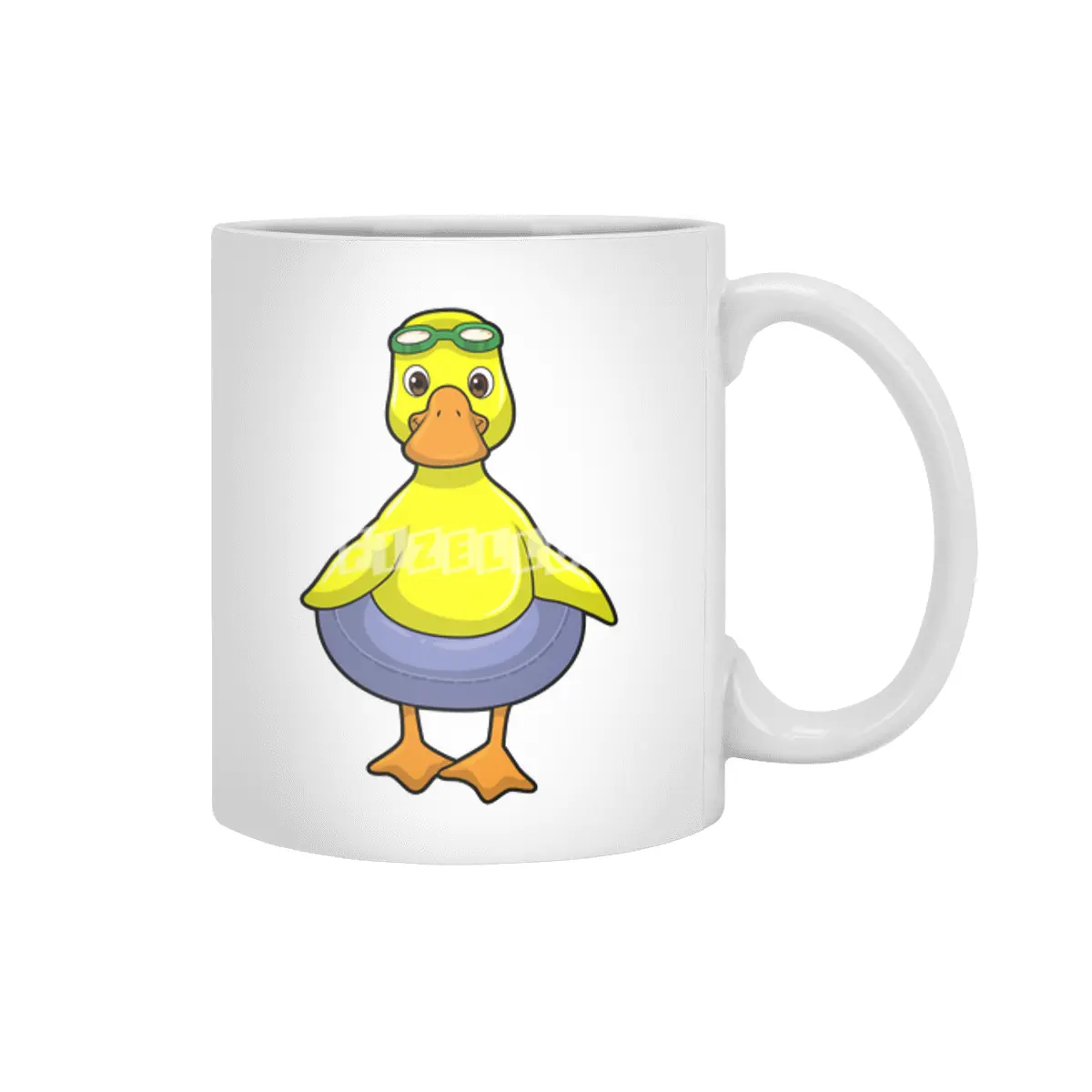 Duck at Swimming with Swim ring Beyaz Kupa