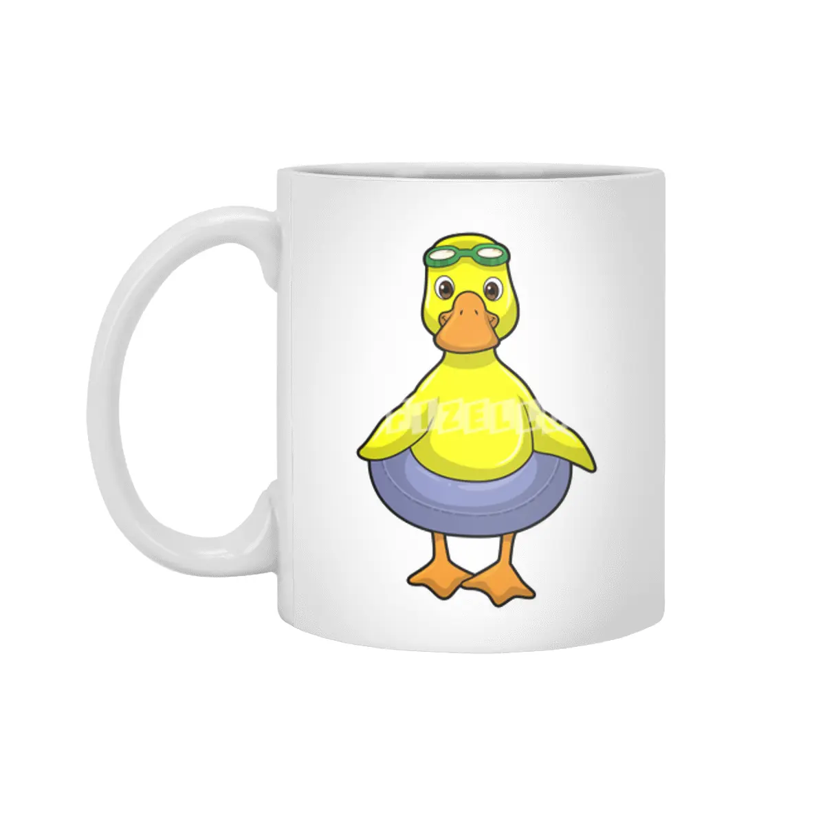 Duck at Swimming with Swim ring Beyaz Kupa