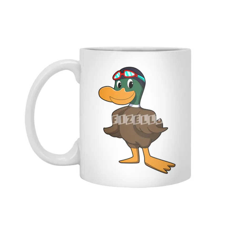 Duck at Swimming with Swimming goggles Beyaz Kupa