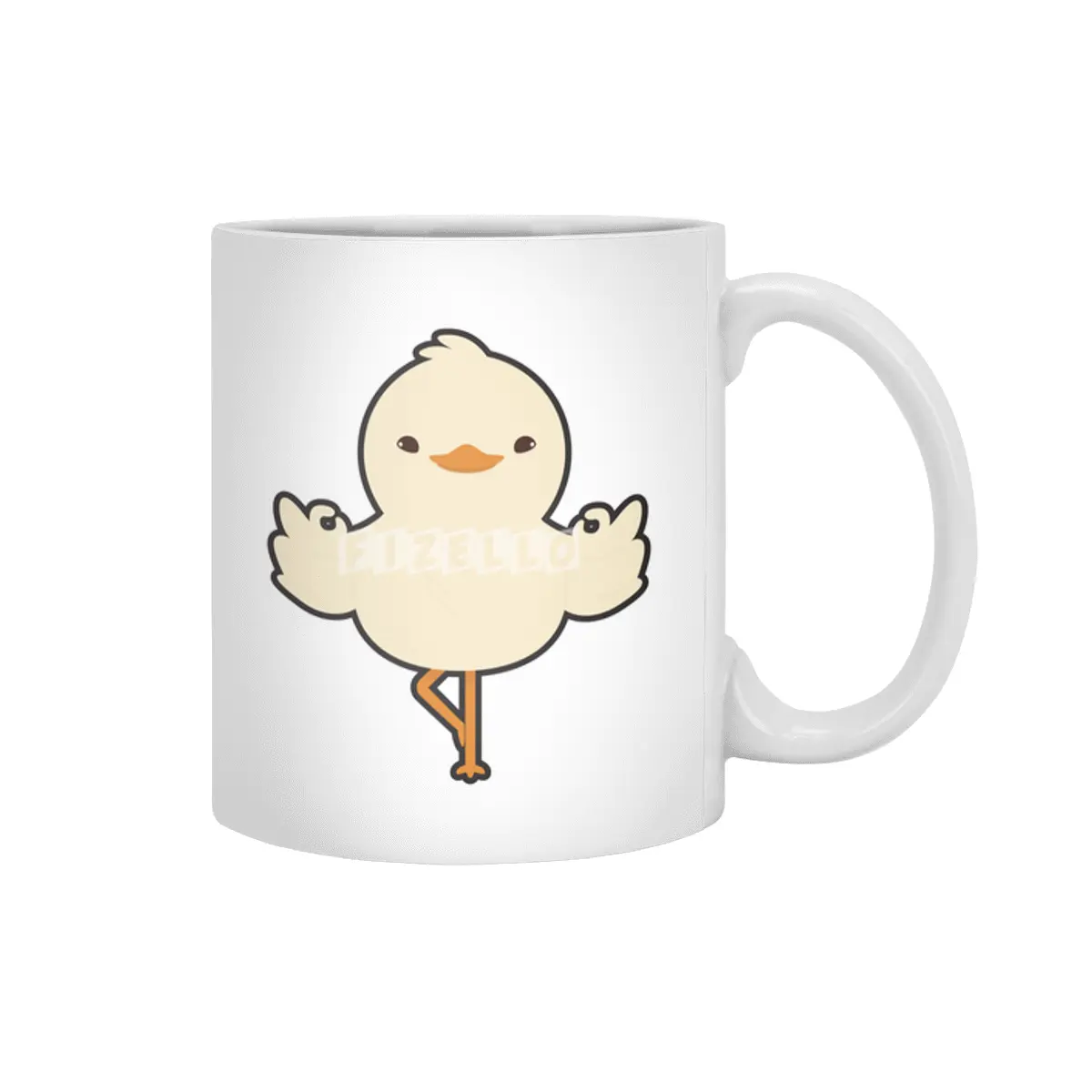 Duck at Yoga Stretching exercises in standing Beyaz Kupa