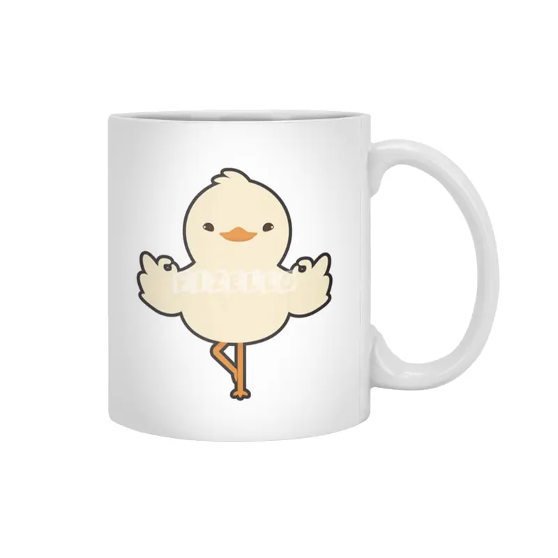 Duck at Yoga Stretching exercises in standing Beyaz Kupa