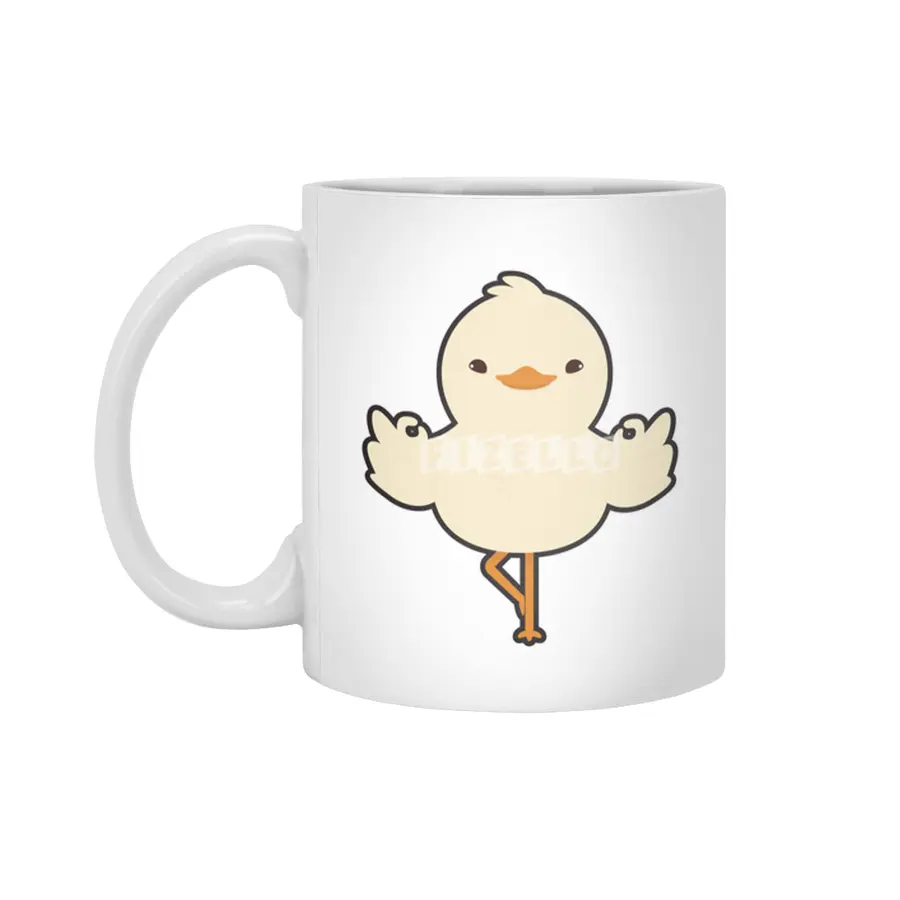 Duck at Yoga Stretching exercises in standing Beyaz Kupa