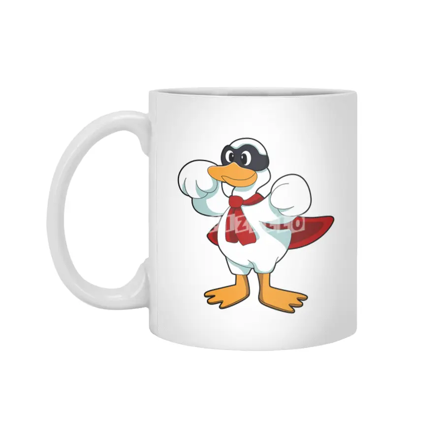 Duck with Cape & Mask Beyaz Kupa