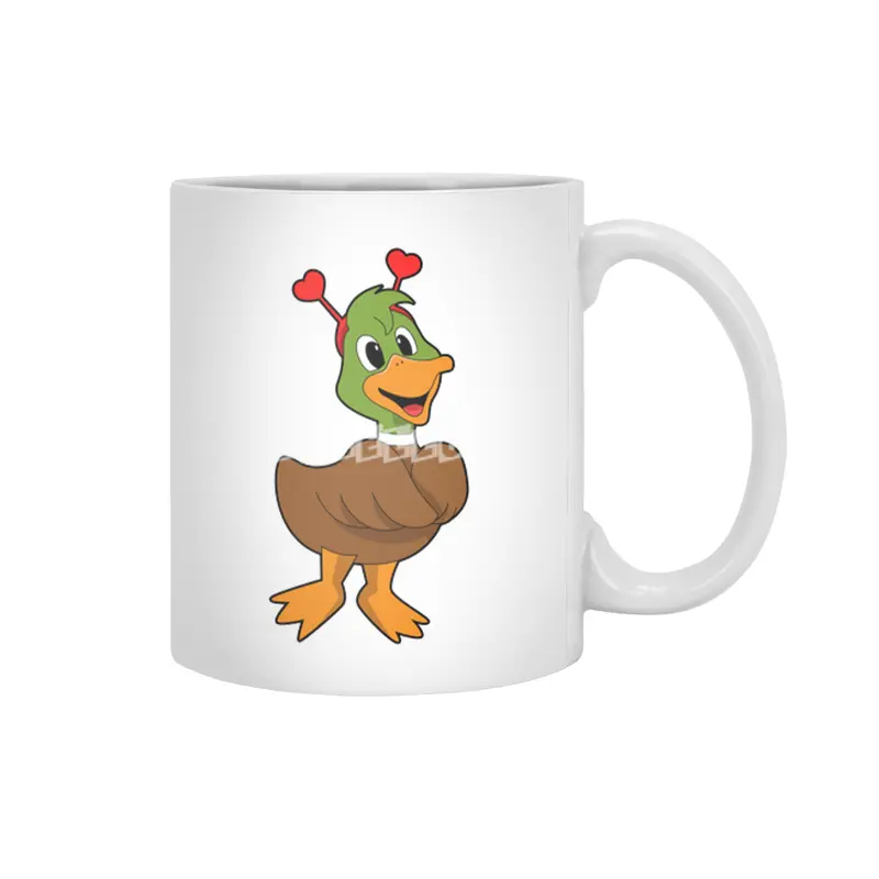 Duck with Heart Headband Beyaz Kupa