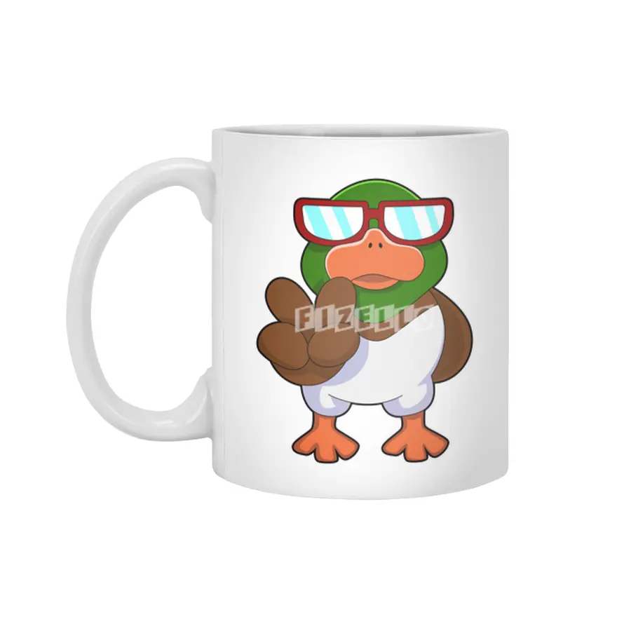 Duck with Sunglasses Beyaz Kupa