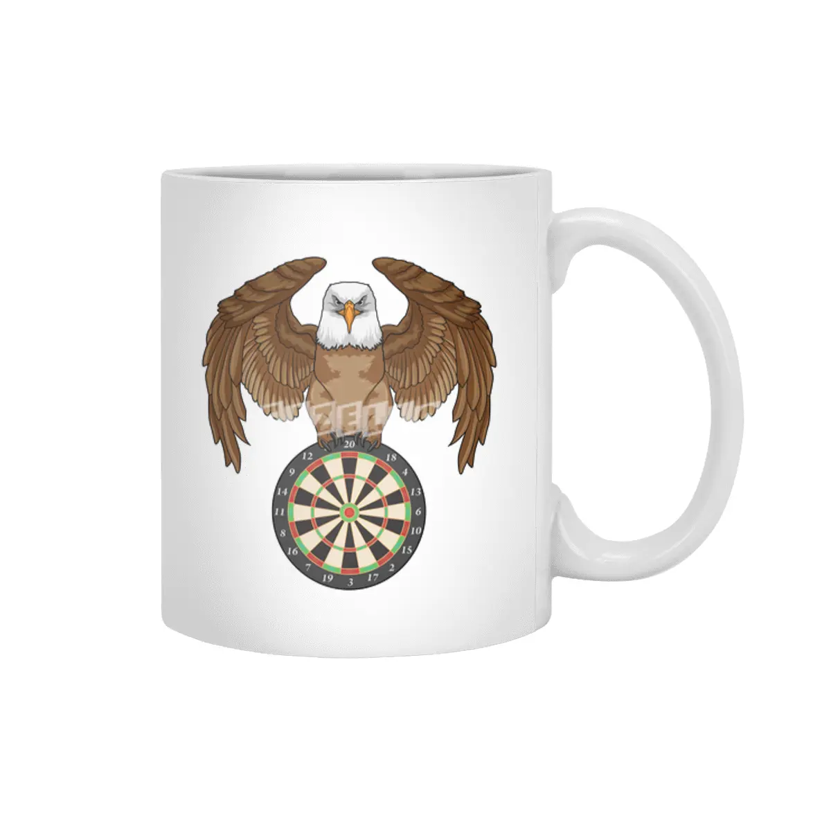 Eagle at Darts with Dartboard Beyaz Kupa