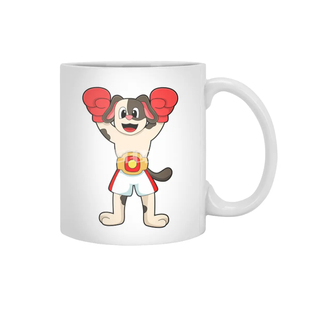 Dog as Boxing champion with Belt & Boxing gloves Beyaz Kupa