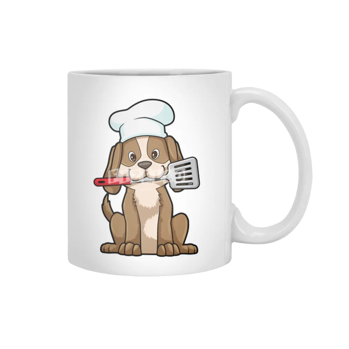 Dog as Cook with Chef's hat & Spatula Beyaz Kupa