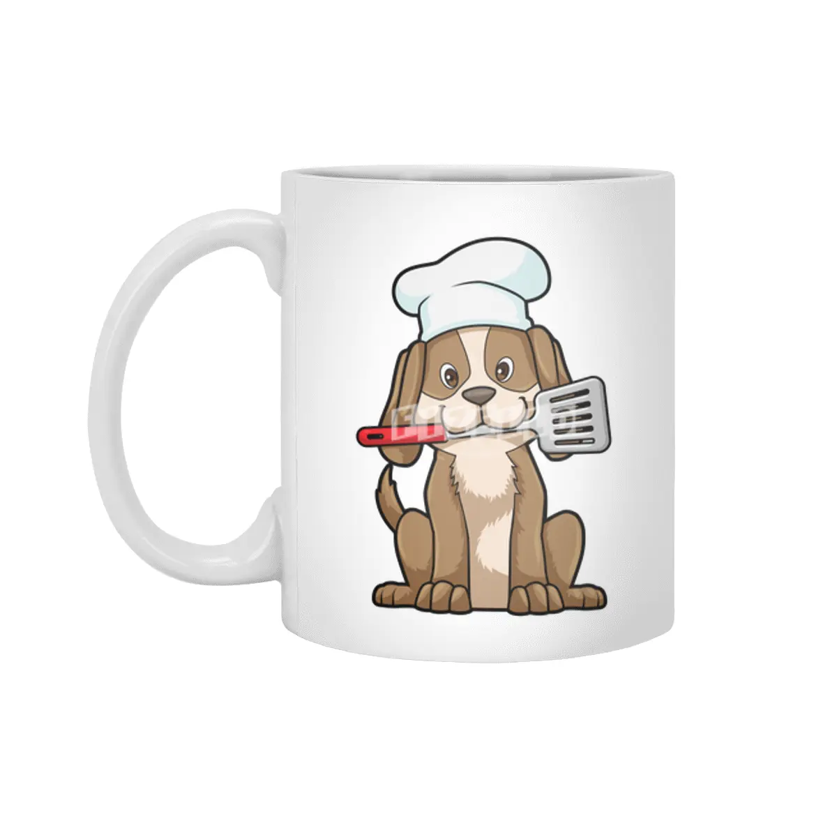 Dog as Cook with Chef's hat & Spatula Beyaz Kupa