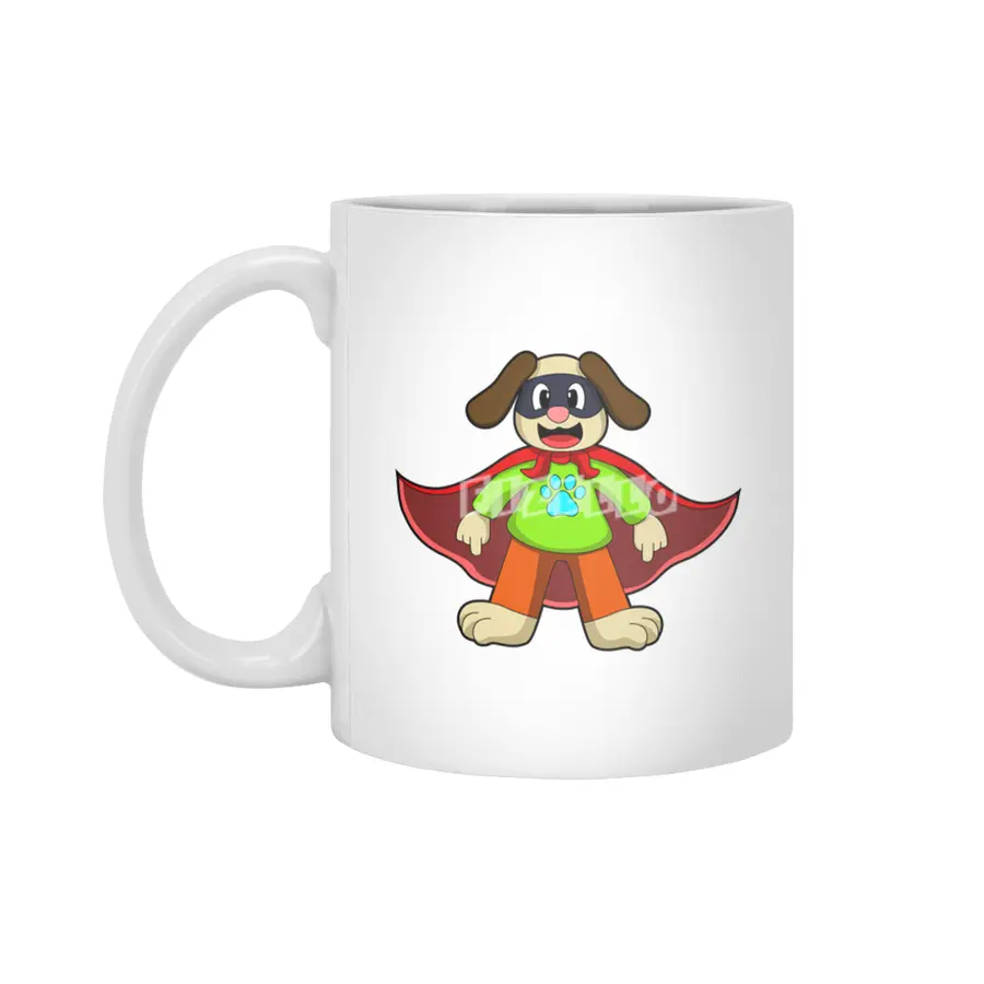 Dog as Hero with Mask Beyaz Kupa