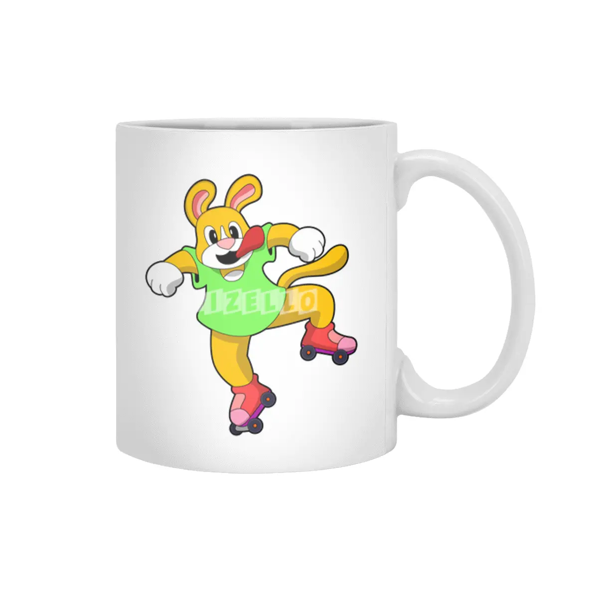 Dog as Inline Skater with Inline Skates Beyaz Kupa