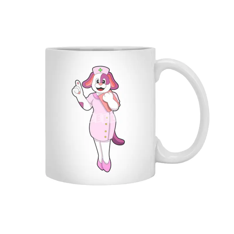 Dog as Nurse Beyaz Kupa