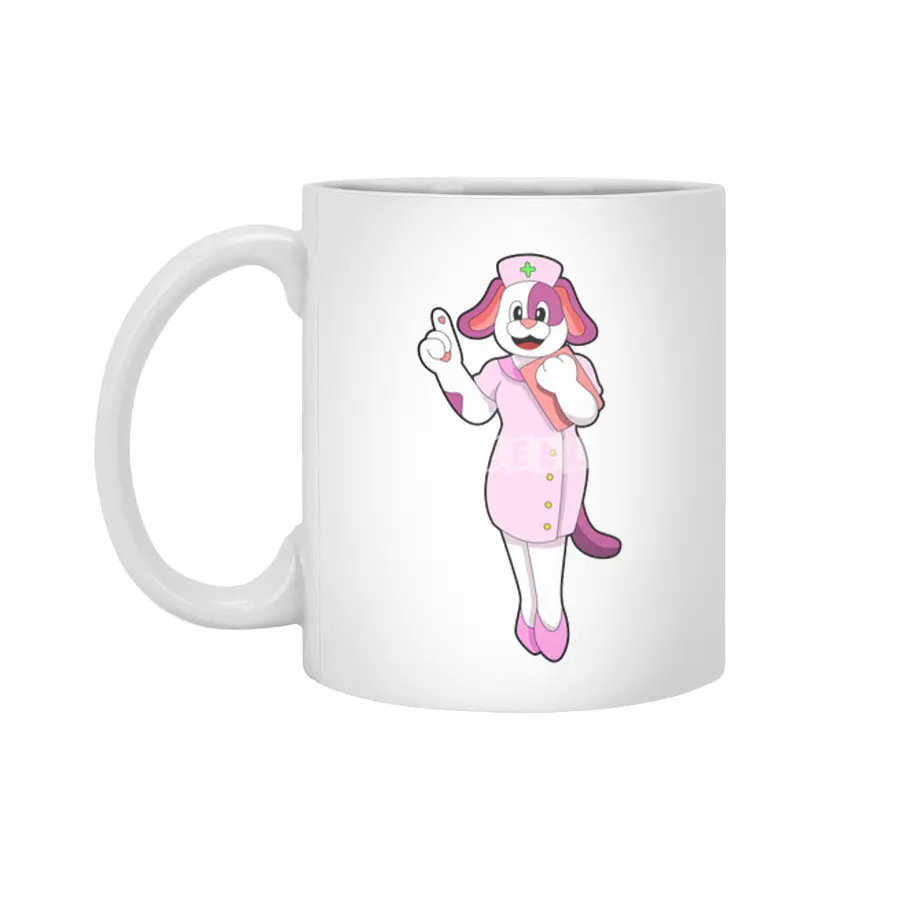 Dog as Nurse Beyaz Kupa