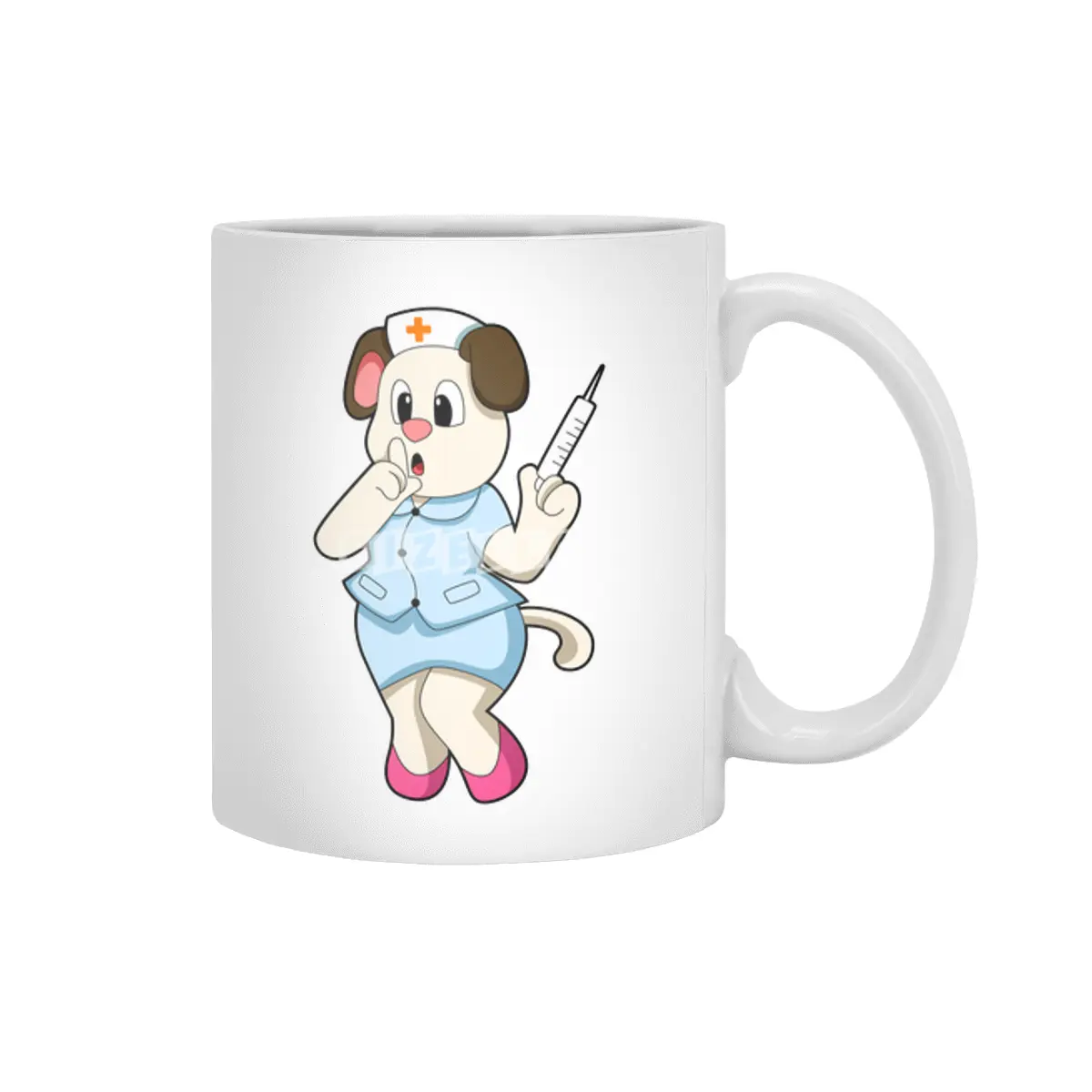 Dog as Nurse with Syringe Beyaz Kupa