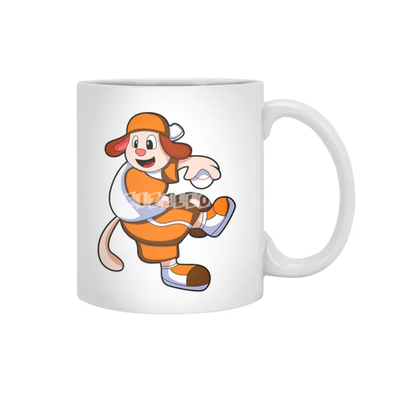 Dog at Baseball Sports & Cap Beyaz Kupa