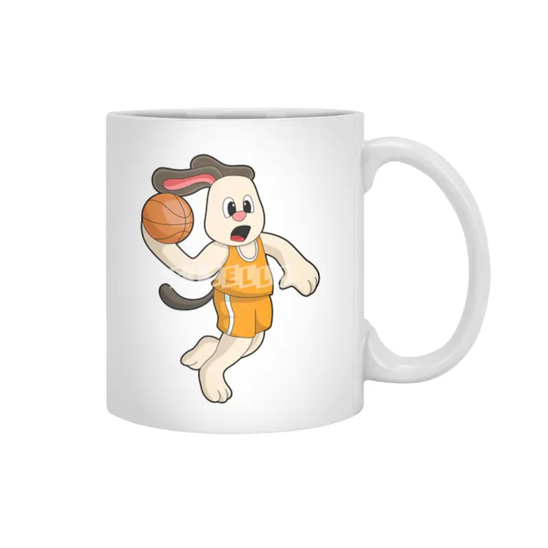 Dog at Basketball Sports Beyaz Kupa