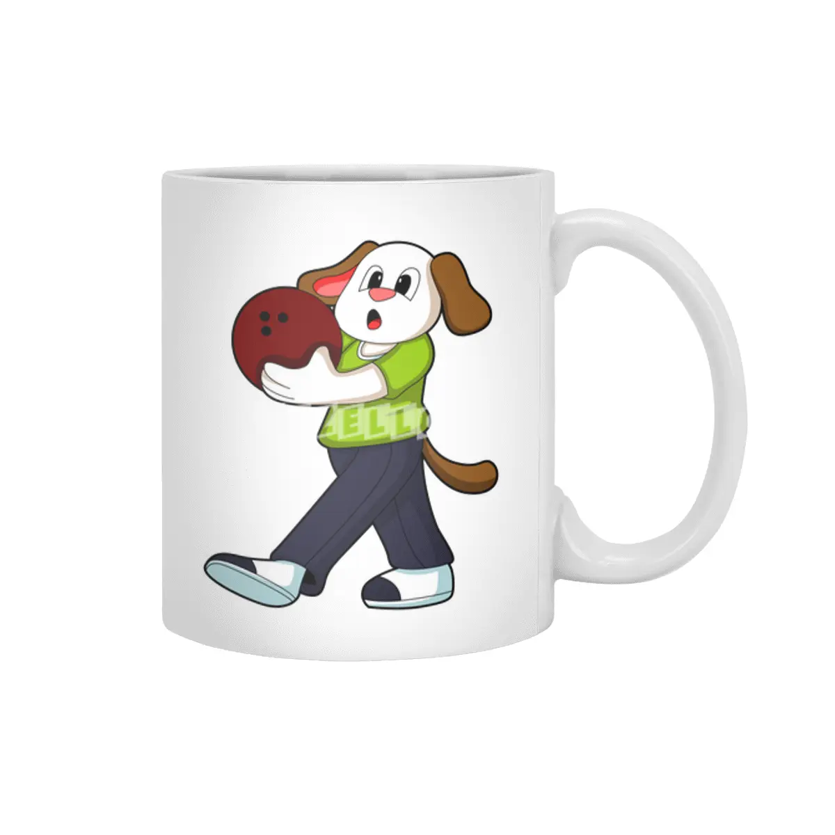Dog at Bowling with Bowling ball Beyaz Kupa