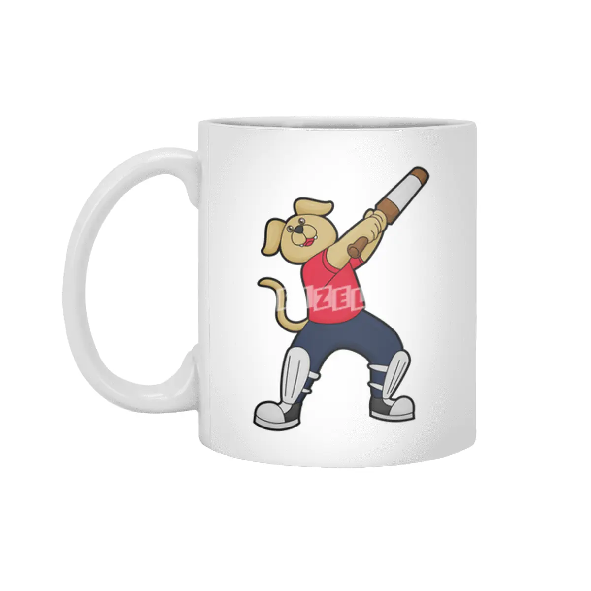 Dog at Cricket with Cricket bat Beyaz Kupa