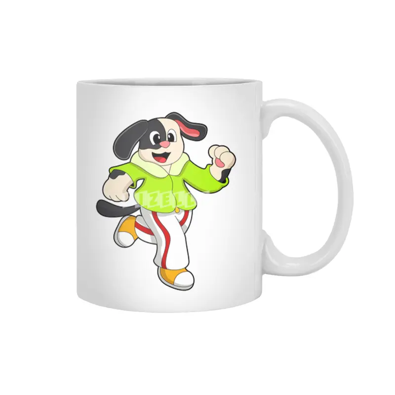 Dog at Running Beyaz Kupa