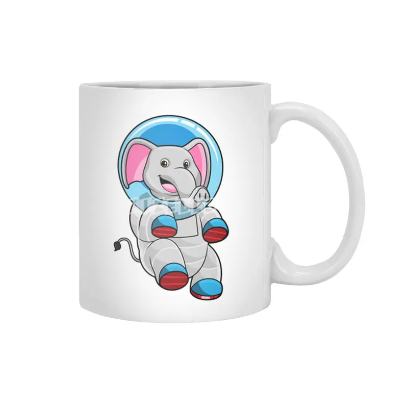 Elephant as Astronaut in Glass sphere Beyaz Kupa