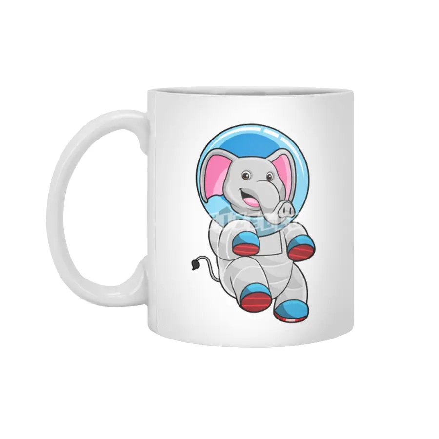 Elephant as Astronaut in Glass sphere Beyaz Kupa