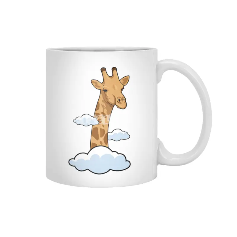 Giraffe with Clouds Beyaz Kupa