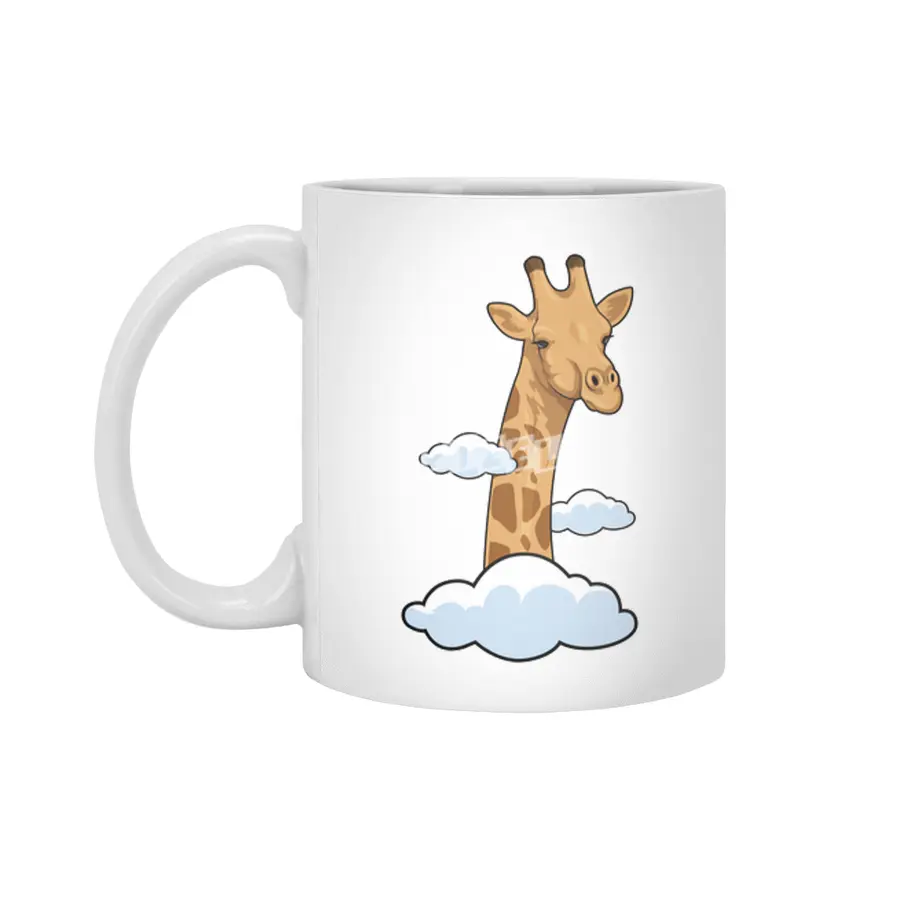 Giraffe with Clouds Beyaz Kupa
